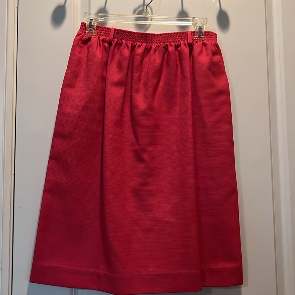 Alfred Dunner skirt suit, pink/watermelon elephant color, size 12 - Picture 5 of 7